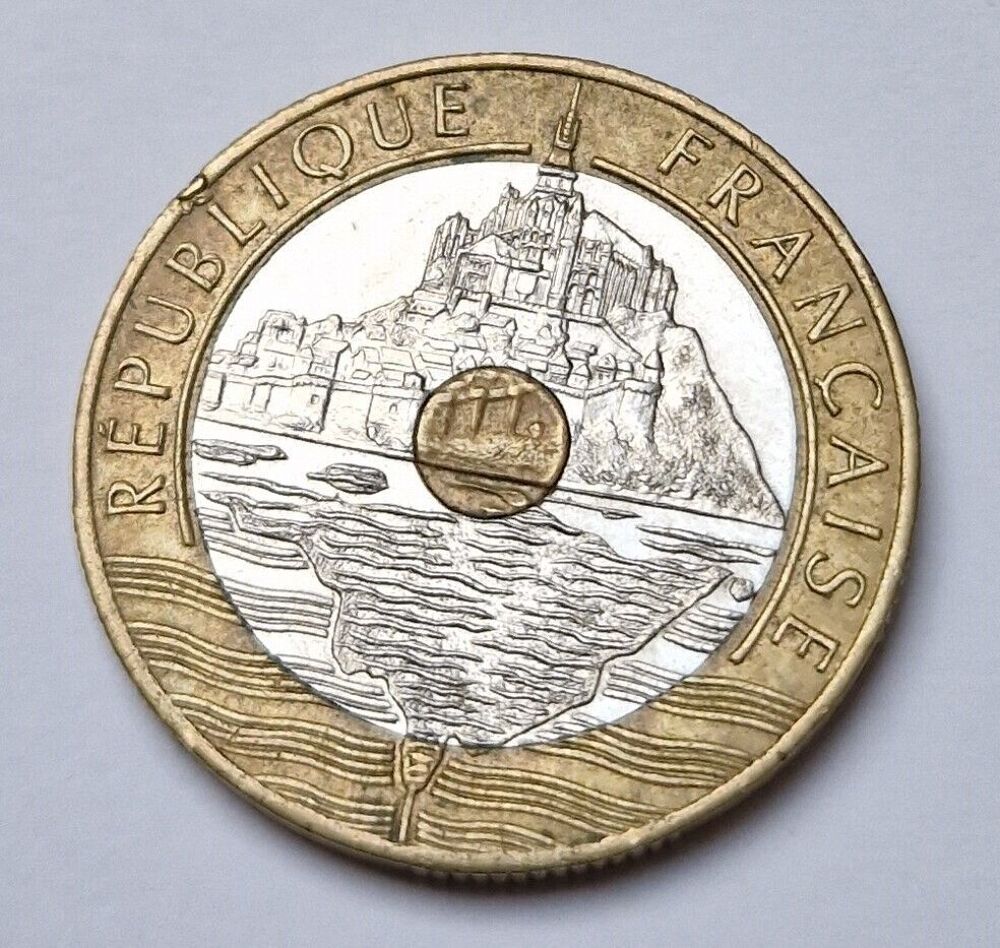Pi&egrave;ce de monnaie 20 Francs Mont Saint-Michel 1992 R&eacute;publique 