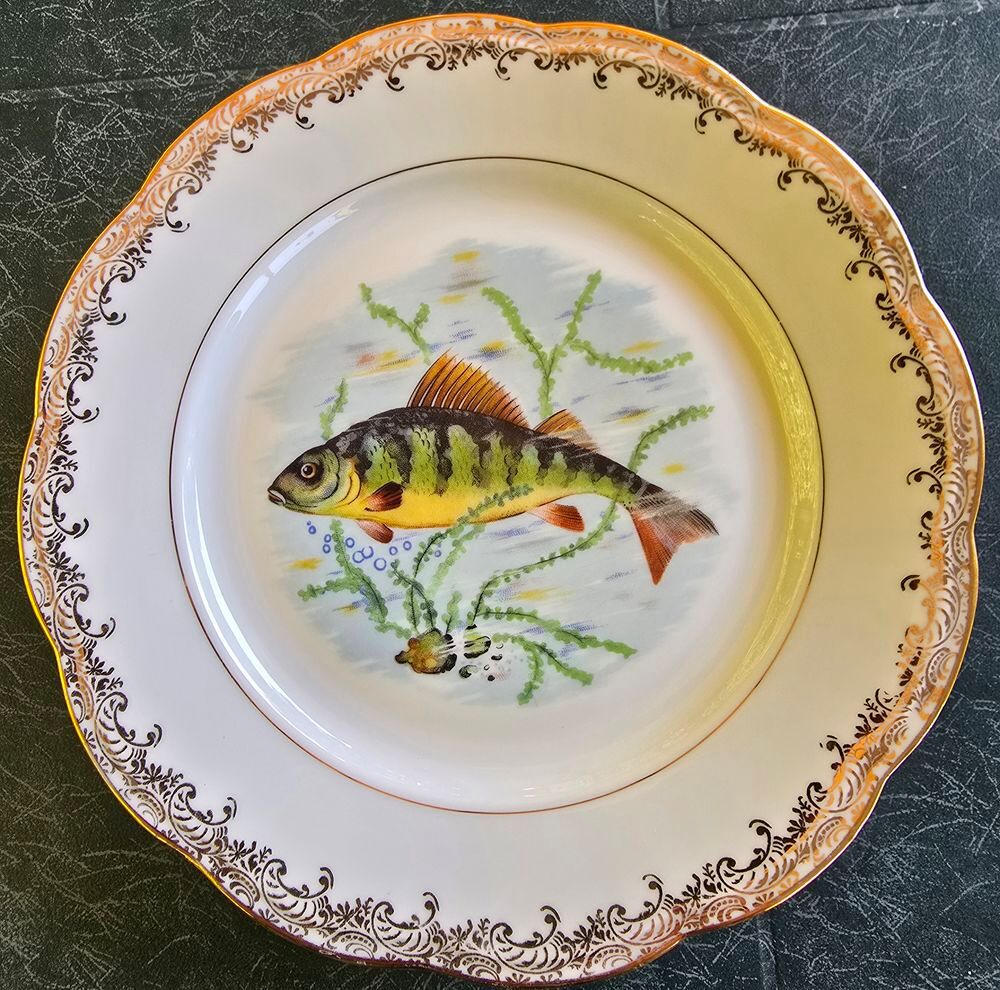 Service &agrave; poisson en porcelaine 1950 Cuisine