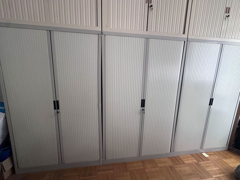 lot de 3 armoires de bureau + rehausses gris Meubles