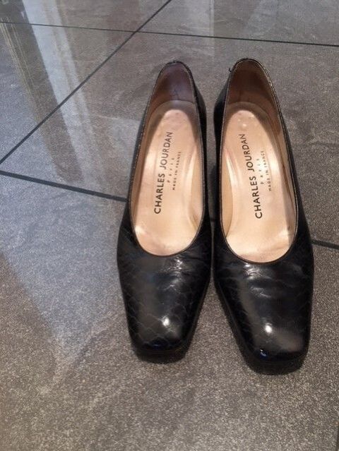 Chaussures noires en cuir lzard Charles Jourdan  60 Paris 15 (75)