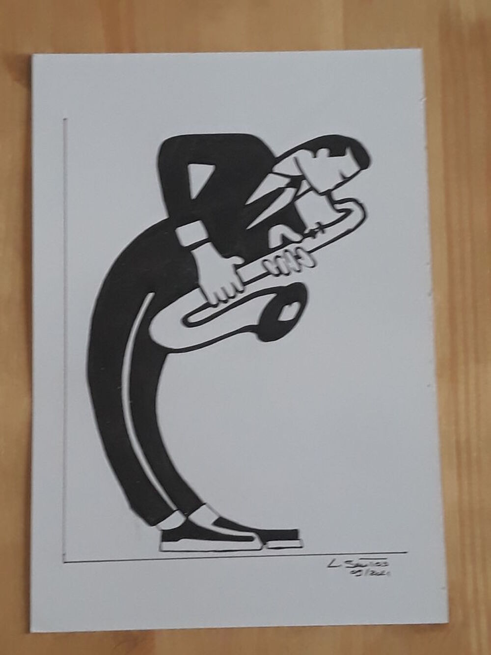 Saxophone: A4 Peinture Moderniste D&eacute;corative Décoration