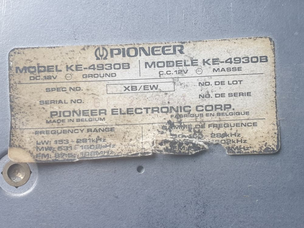 Mod&egrave;le rare - Autoradio cassette Pioneer KE-4930B Audio et hifi