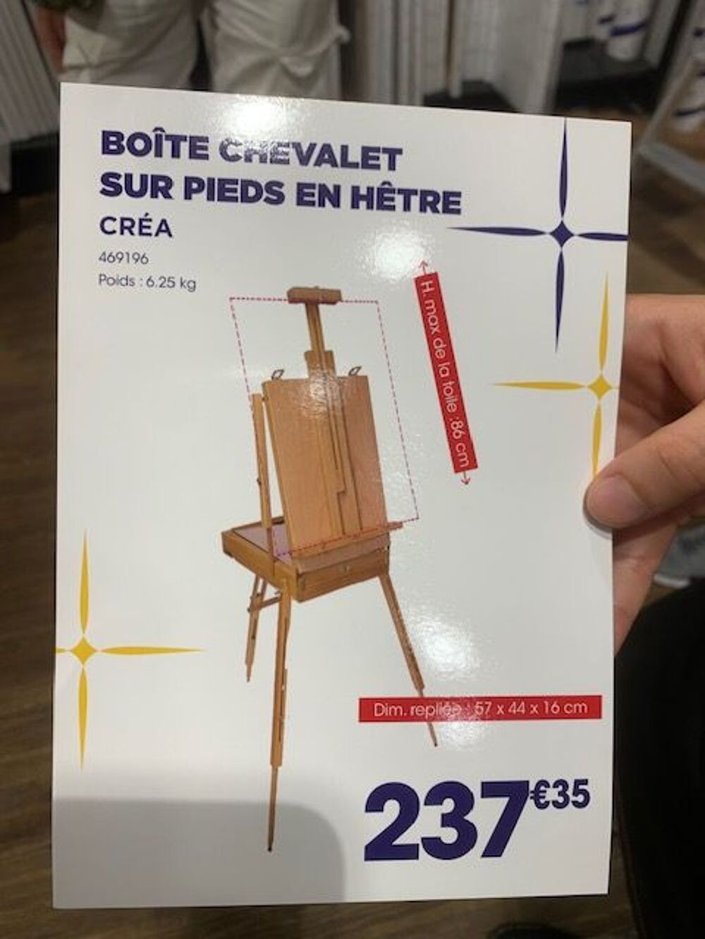 Chevalet peintre en bois Décoration
