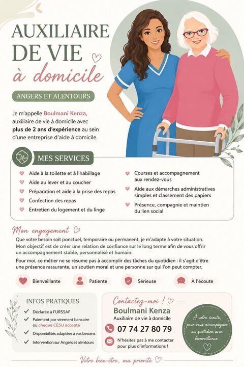 aide &agrave;  domicile 0 49000 Angers