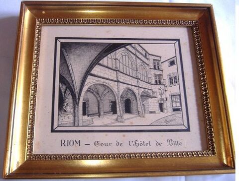 RIOM (63) : LITHOGRAPHIE Ancienne 300 Clermont-Ferrand (63)