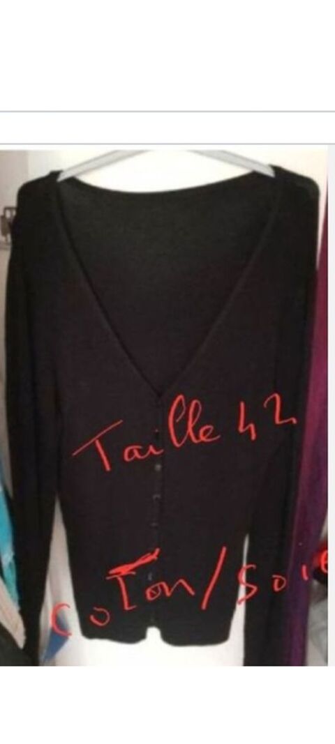 veste gilet noire taille 42 soie / coton 8 Bron (69)