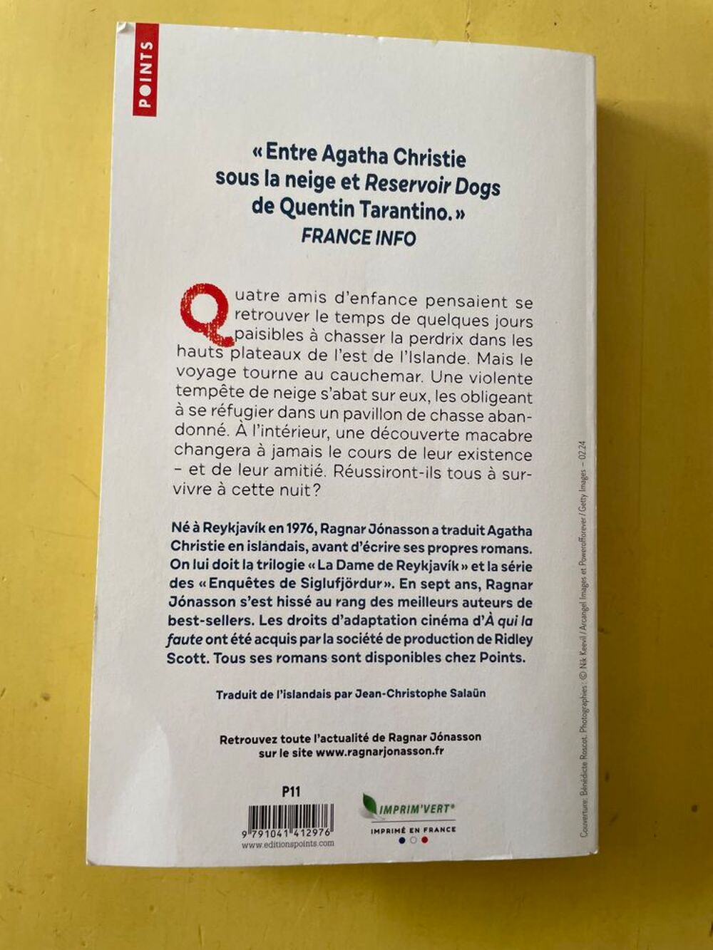 Livre A Qui La Faute - Ragnar J&oacute;nasson _ Livres et BD