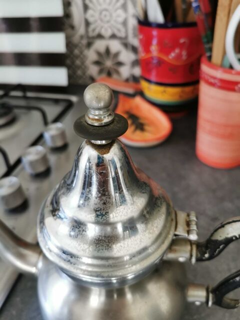 Théière ancienne cuivre chromé Vintage Mérignac (33)