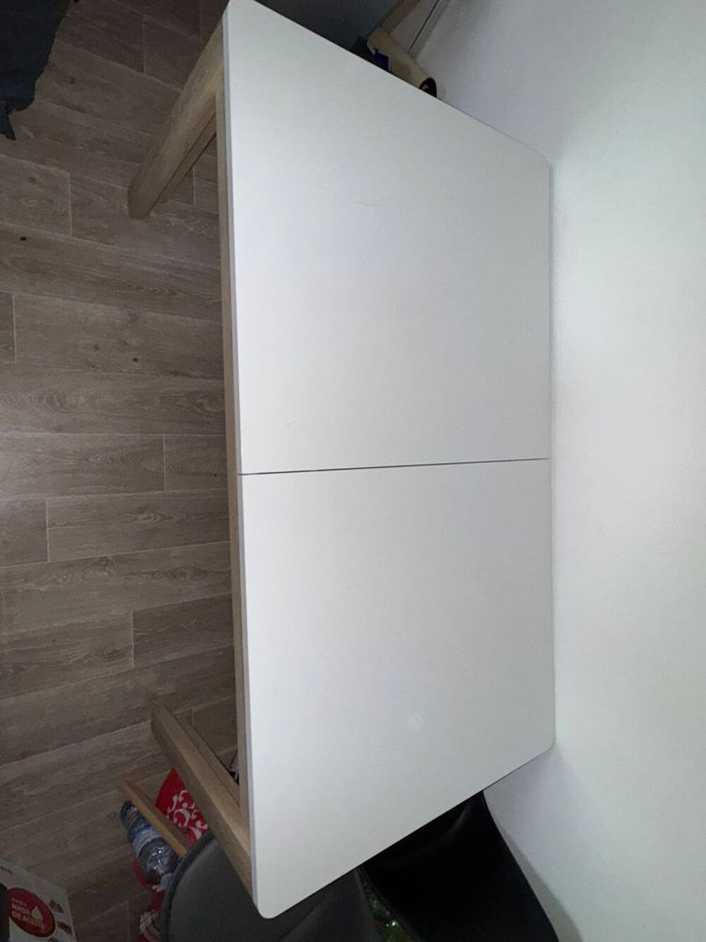 Table blanche et bois avec rallonge Meubles