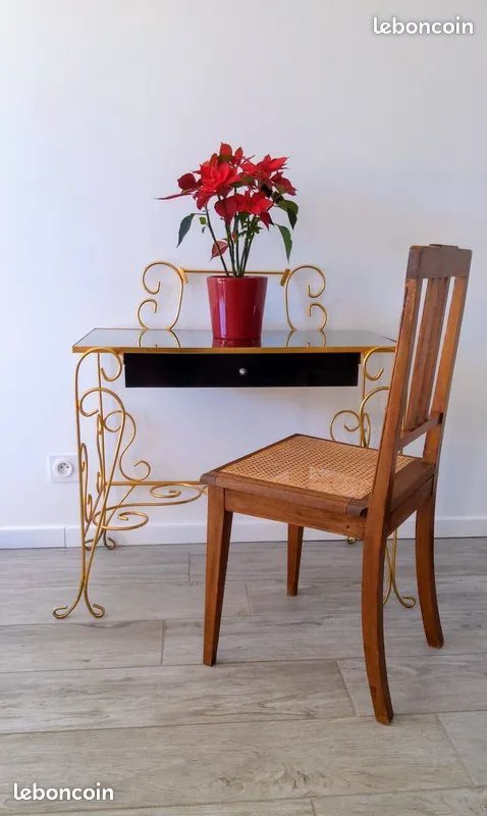 Chaise vintage bois et cannage Meubles