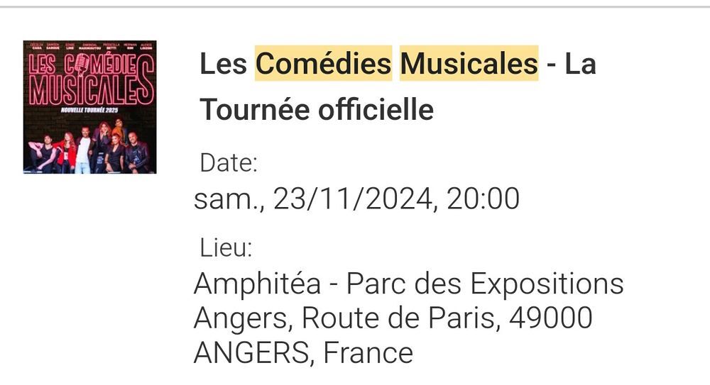 Les com&eacute;dies musicales Billetterie