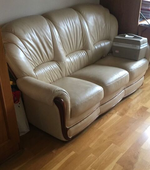 Canapé en cuir beige 400 Asnières-sur-Seine (92)