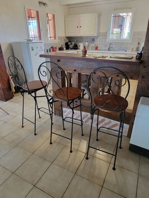 Chaises de bar en m�tal et bois 100 L�on (40)