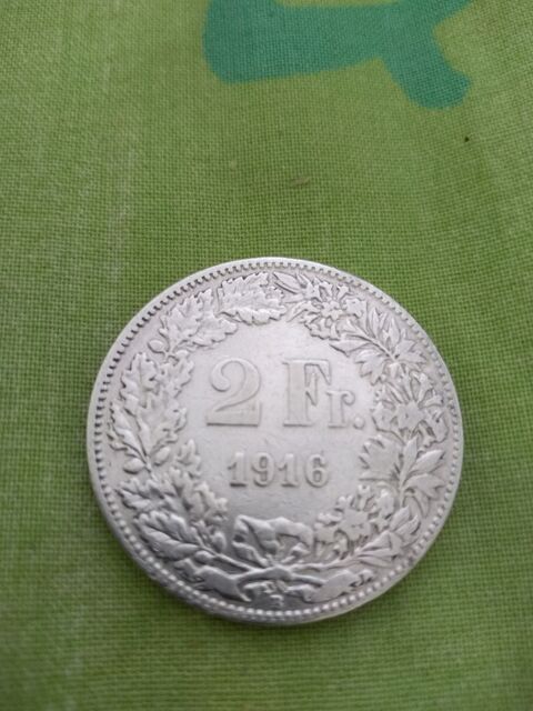 Pice suisse 1916 2 francs argent 185 Roquefort-les-Pins (06)