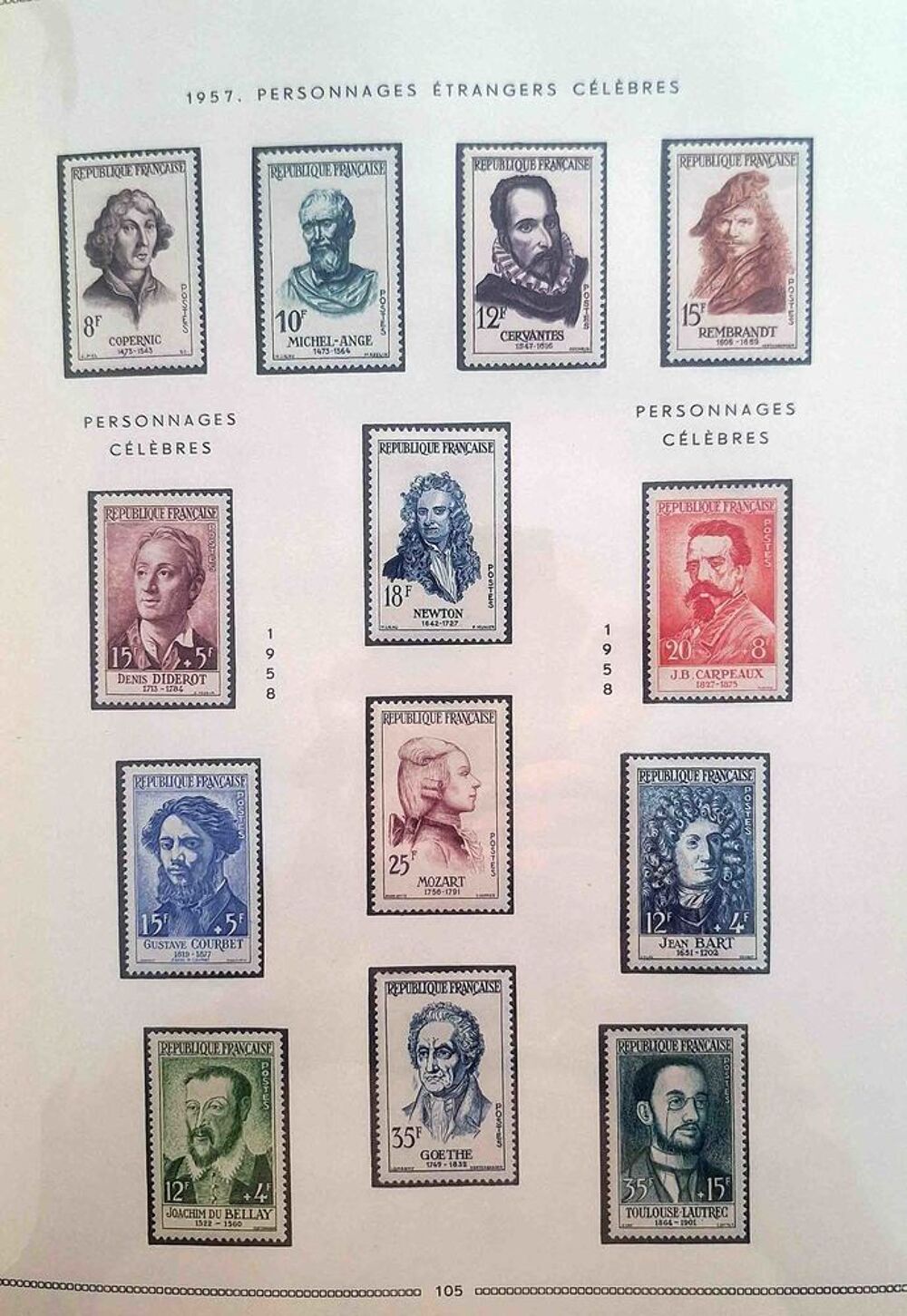 S&eacute;rie de timbres de collection de France G12 