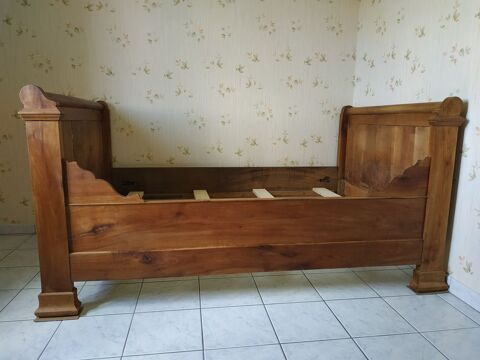 Ancien Lit rouleau merisier + sommier tapissier Epéda 100 Saint-Pierre-de-Clairac (47)