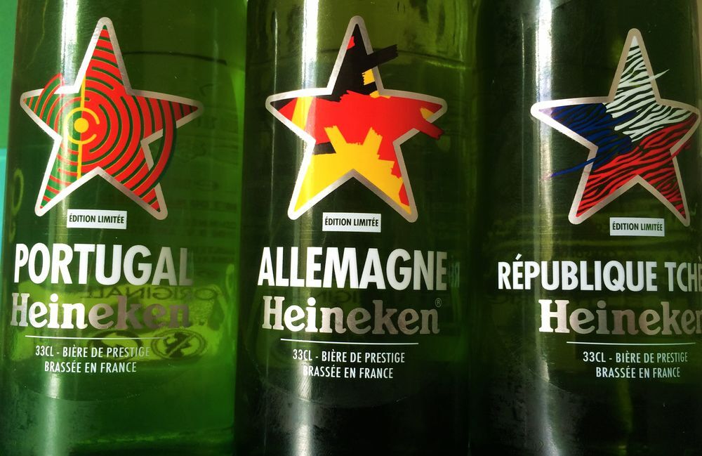 S&eacute;rie de 12 bouteilles Heineken vides 25 cl EURO 2016 