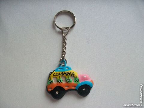 Porte cl�s bus artisanal c�ramique orange jaune 7 Thizy (69)