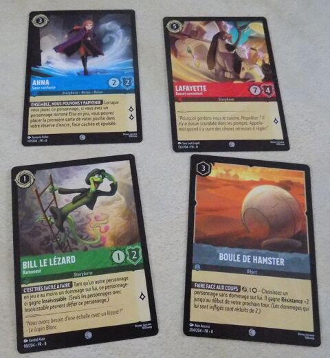 4 cartes Lorcana 1 La Motte-d'Aveillans (38)