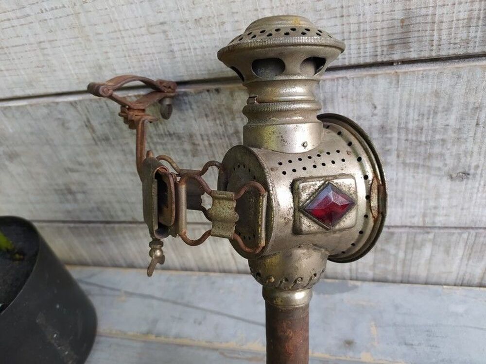 Ancienne Lampe Phare de V&eacute;lo &agrave; Bougie Cycles ca1900 