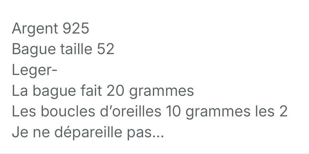 parure en argent 925 Bijoux et montres