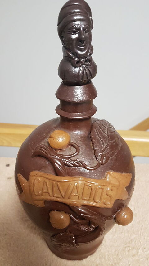 Jolie bouteille en terre cuite peinte 14 Auneau (28)
