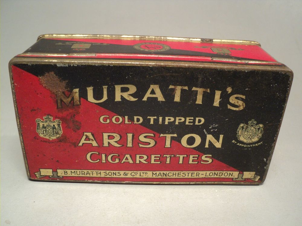 Boite Publicitaire Muratti's Gold Tipped Ariston Cigarettes. 
