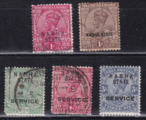 Timbres INDE tat du NABAH 1903-32 SG entre 51 et 62 4 Lyon 5 (69)