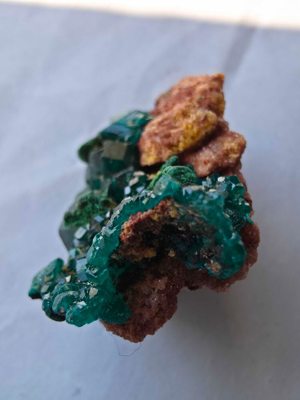Min&eacute;ral Dioptase brute sur matrice-Collection Katanga RDC-23g 