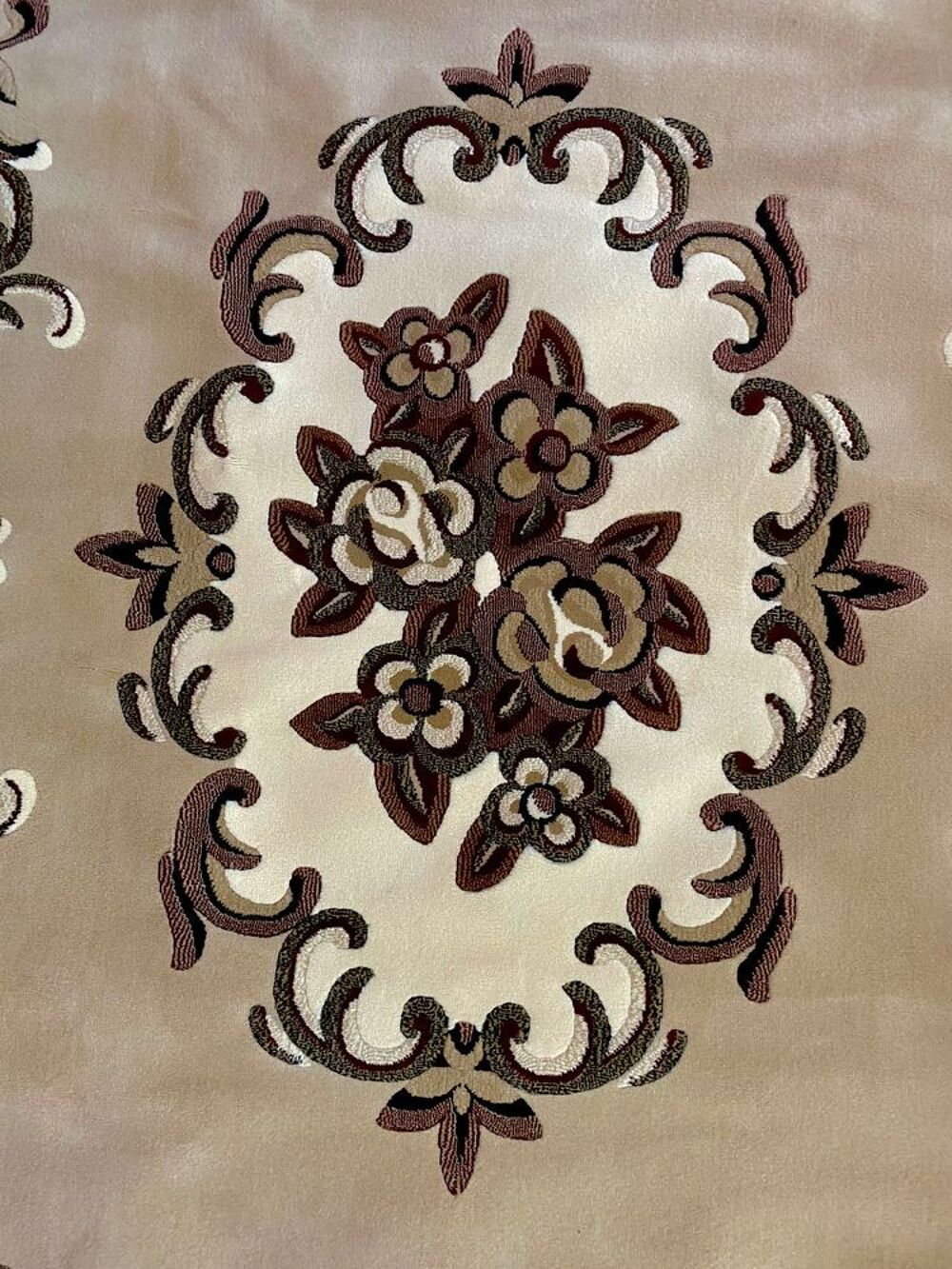 Grand tapis haut de gamme 240x340 cm €" Motifs floraux en relief €" contemporain Décoration