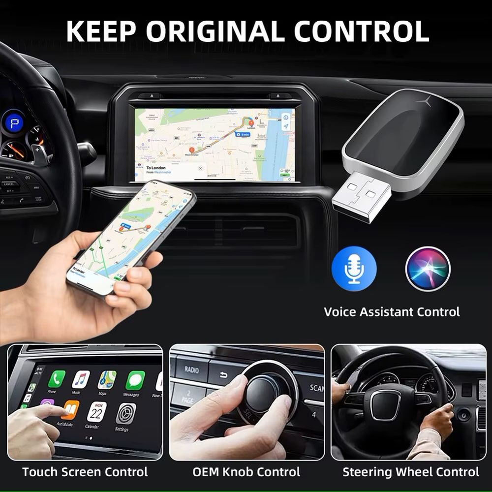 Adaptateur Carplay sans Fil Convertit Car Play Filaire Photos/Video/TV