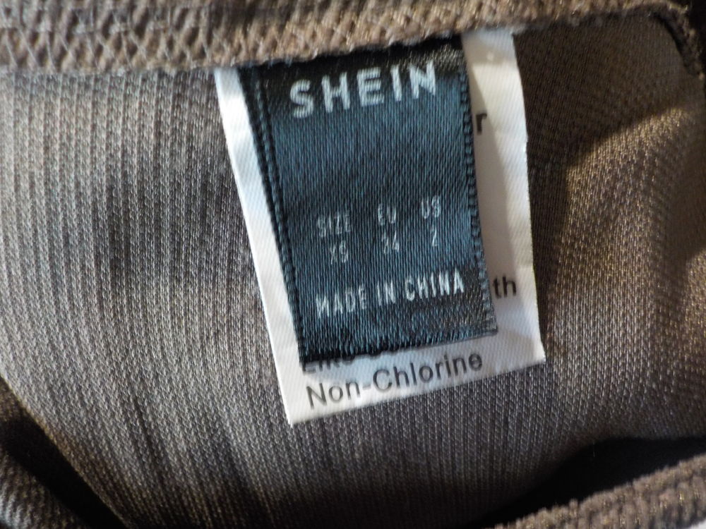 PANTALON SHEIN MARRON Fines rayures ton sur ton Taille XS Vtements