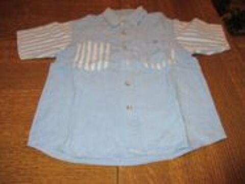 Chemisette en jeans bleu et raye blanc 0 Mrignies (59)