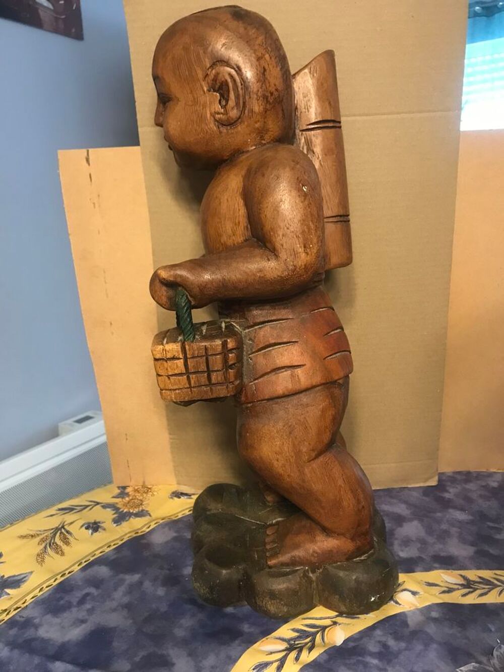 grande statue en bois tr&egrave;s bon &eacute;tat Décoration