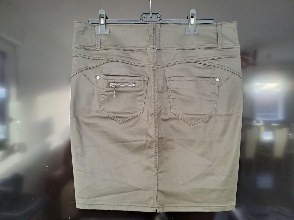 Jupe courte enduite marron - "Br&eacute;al" - Taille 44 Vêtements