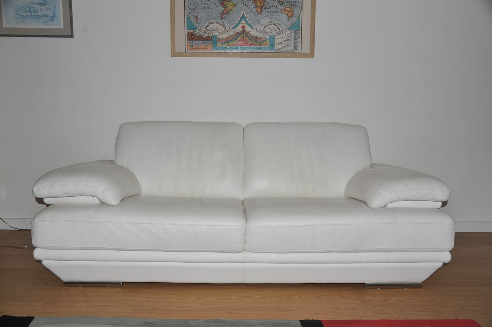 Canap&eacute; cuir blanc Meubles