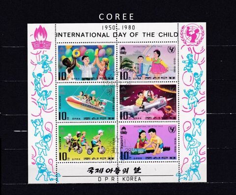 Bloc de COREE  JOUR INT. DE L'ENFANCE 1980  2 Les Églisottes-et-Chalaures (33)