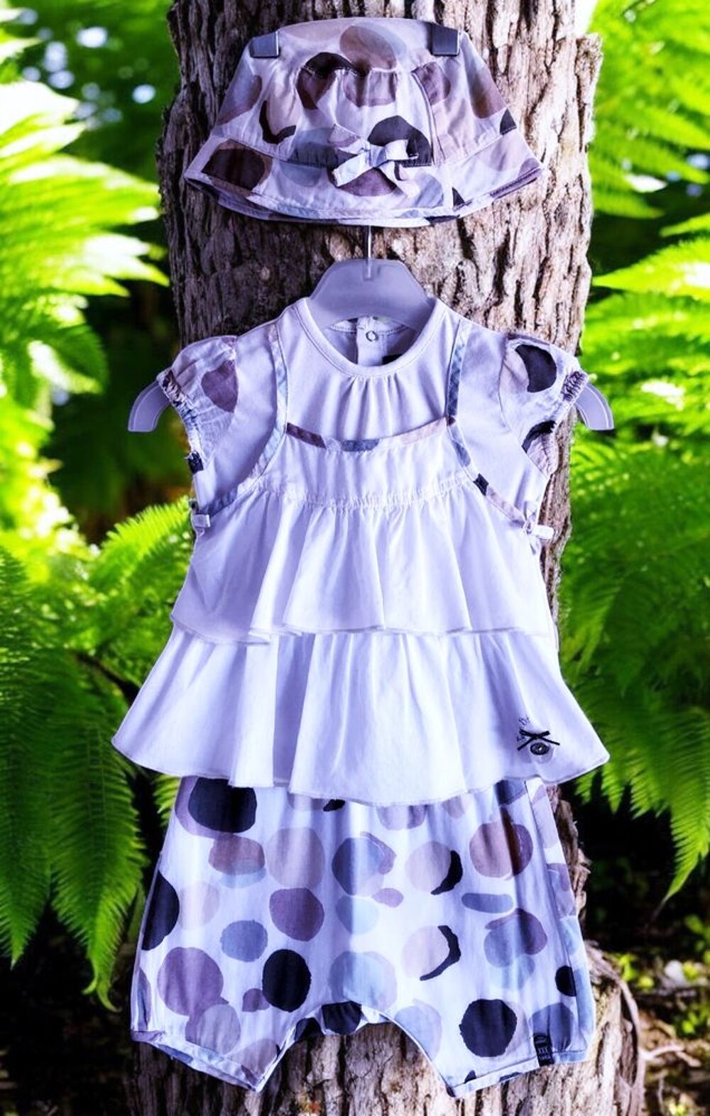 JEAN BOURGET - ENSEMBLE 4/5P B&Eacute;B&Eacute; A POIS &amp; VOLANTS 6M Vtements enfants