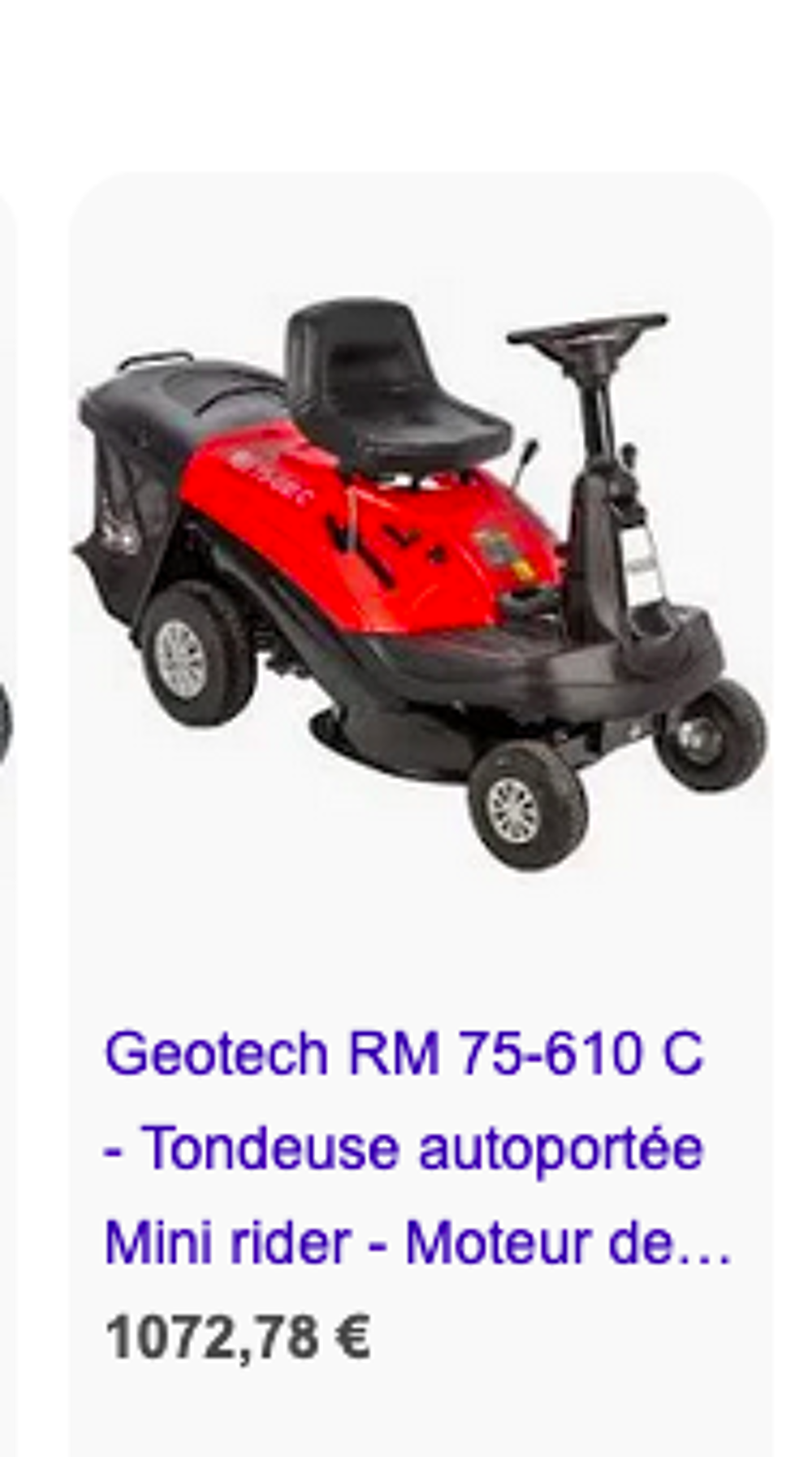 Tondeuse autoportee Minirider casi neuve Jardin