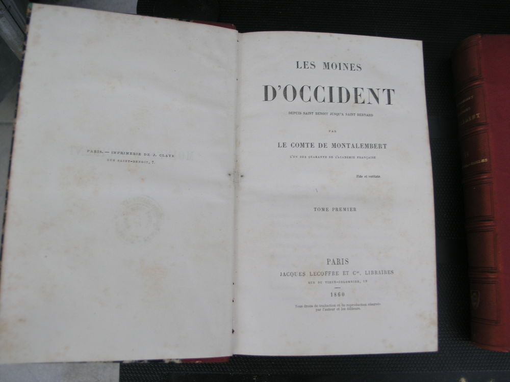 7 tomes - Montalembert - Livres anciens # 4 