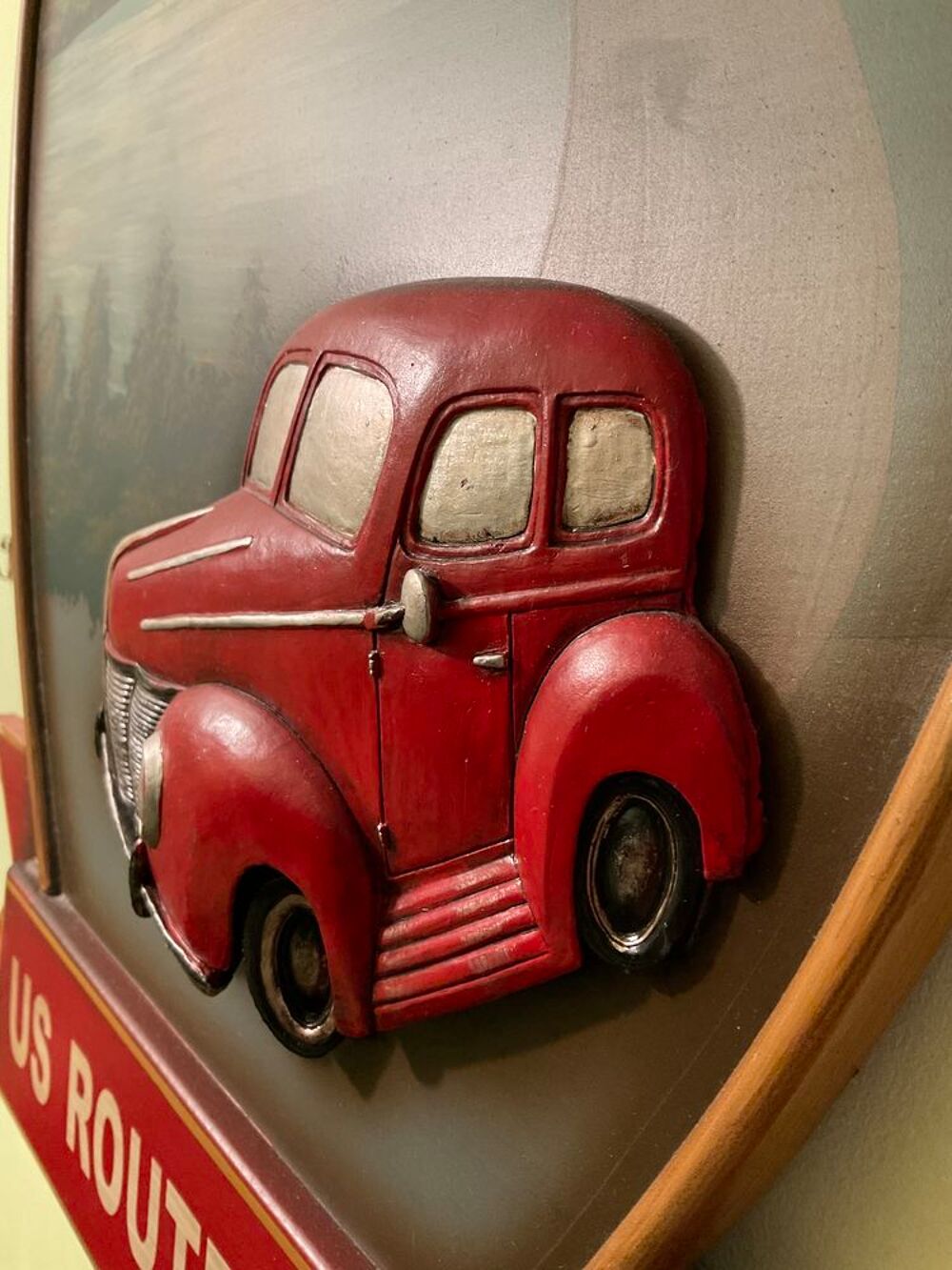 TABLEAU BOIS VINTAGE ROUTE 66 Décoration