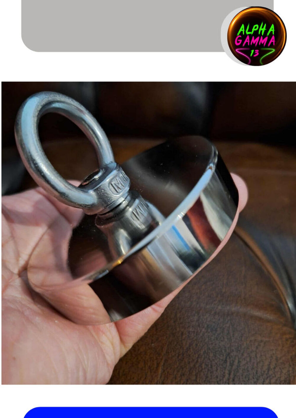 P&ecirc;che &agrave; l'aimant 300Kg ultra-puissant &Oslash;80 + corde et 2 mousq Bricolage