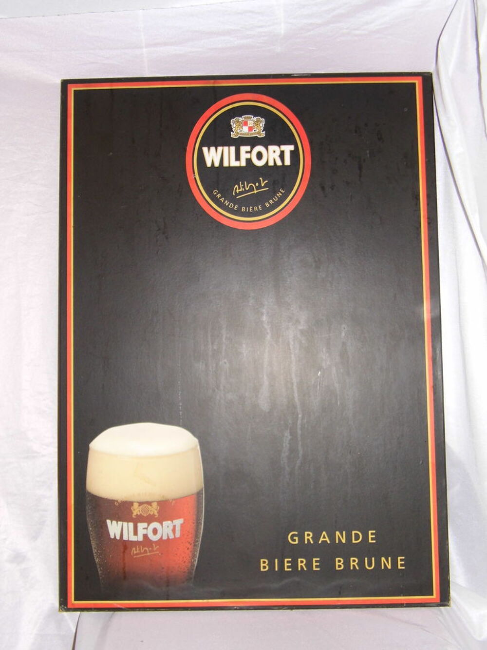 Grande enseigne plaque publicitaire WILFORT enseigne brasserie ardoise menu d&eacute;co bistrot bar caf&eacute; 