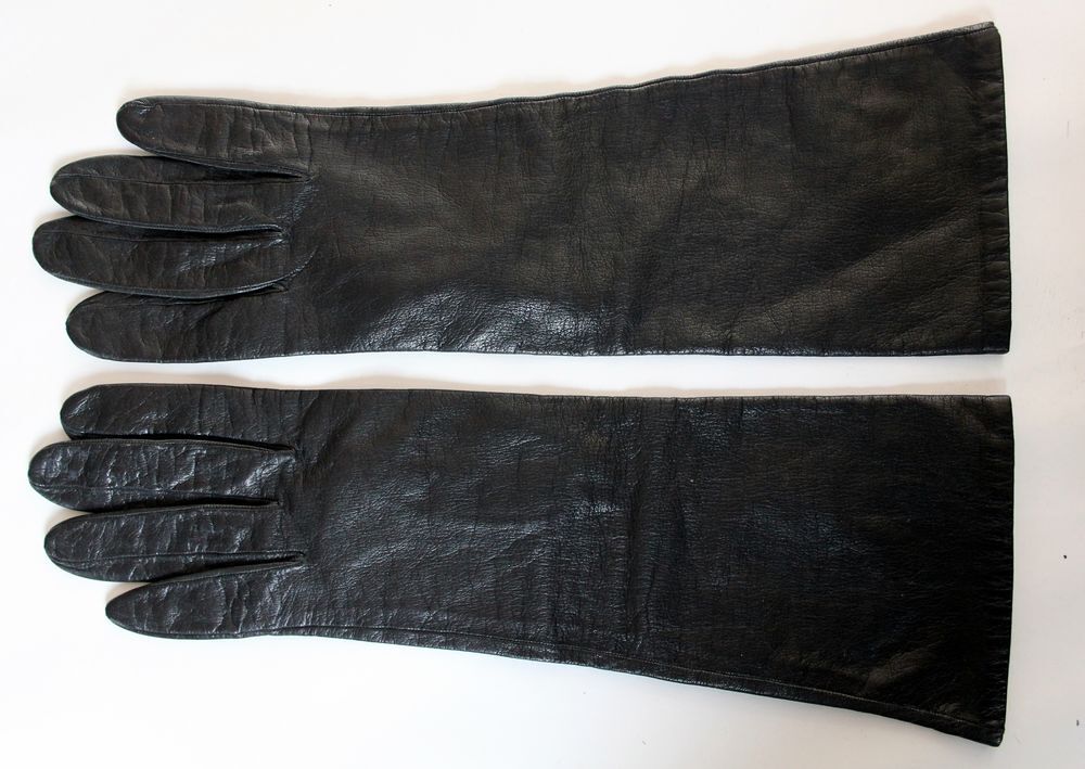 Gants cuir noir HERMES T. 7 1/2 Maroquinerie