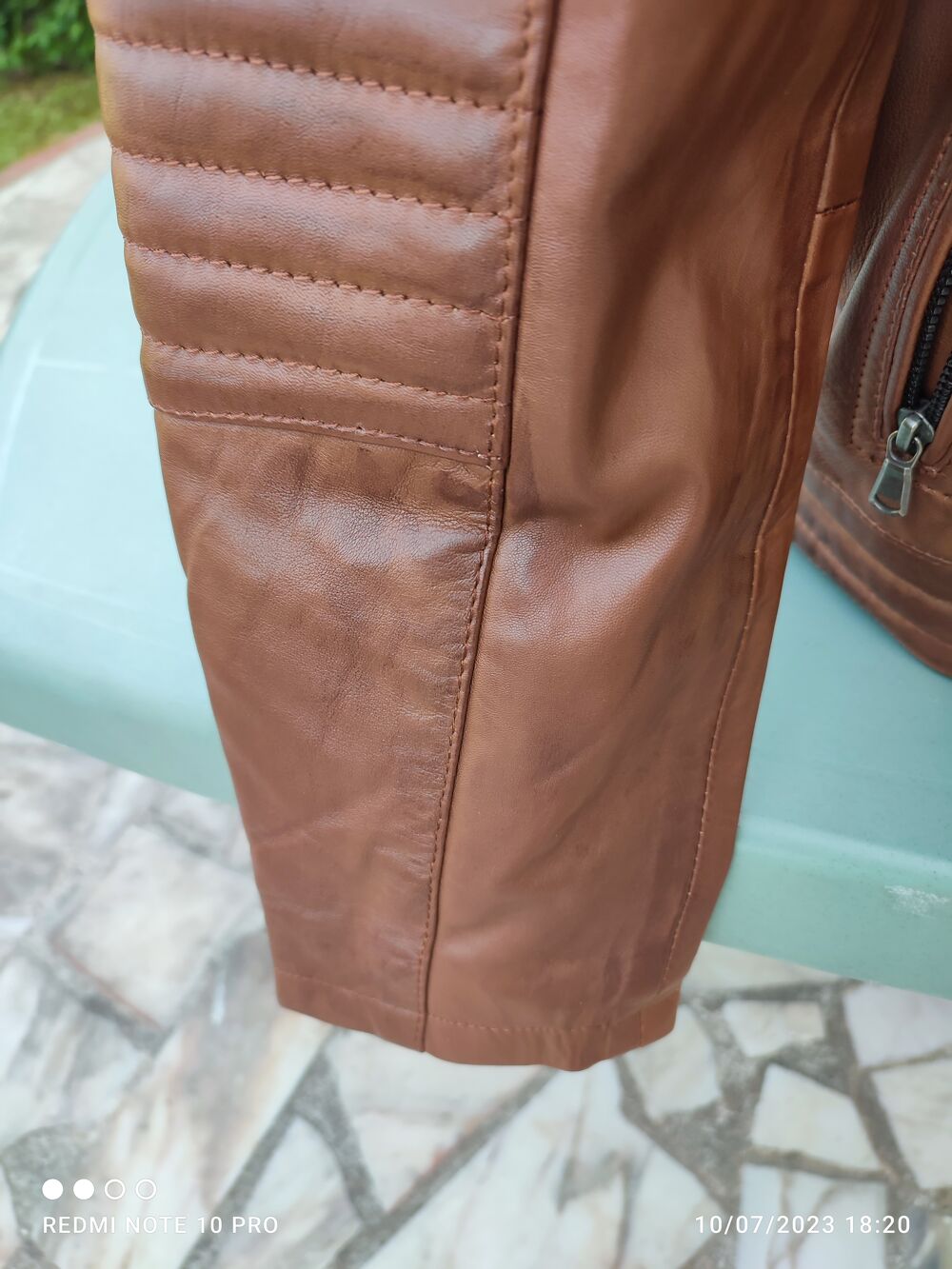 BLOUSON HOMME XXL CUIR MARRON REAL LEATHER COLLEZIONE Vtements