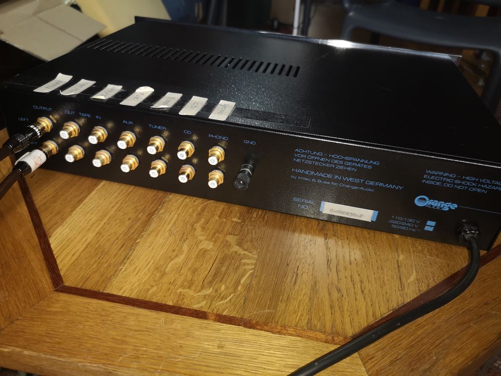 Pr&eacute;ampli &agrave; tubes ORANGE AUDIO, classe A, entr&eacute;e phono MM Audio et hifi