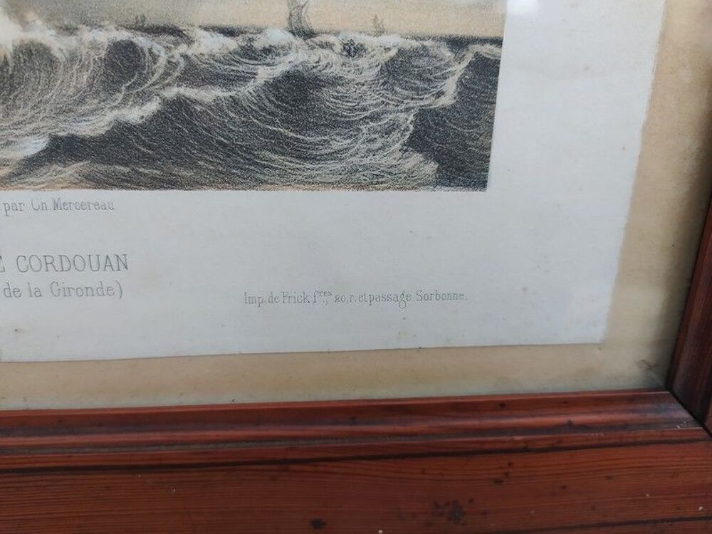 Tableau Phare de Cordouan Gironde Lithographie Mercereau 