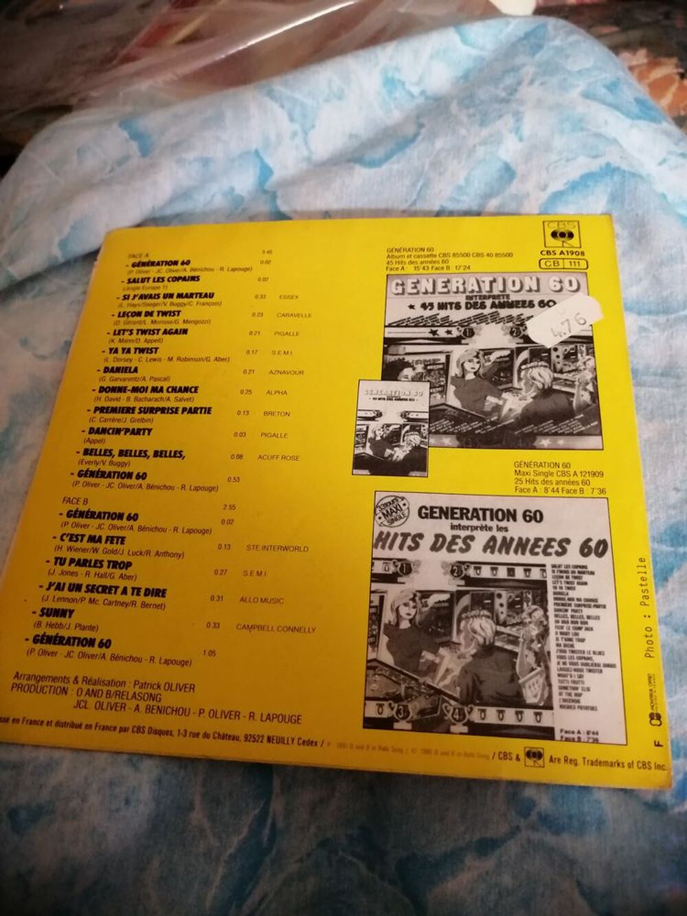 Vinyle 45 tours Hits des ann&eacute;es 60 CD et vinyles