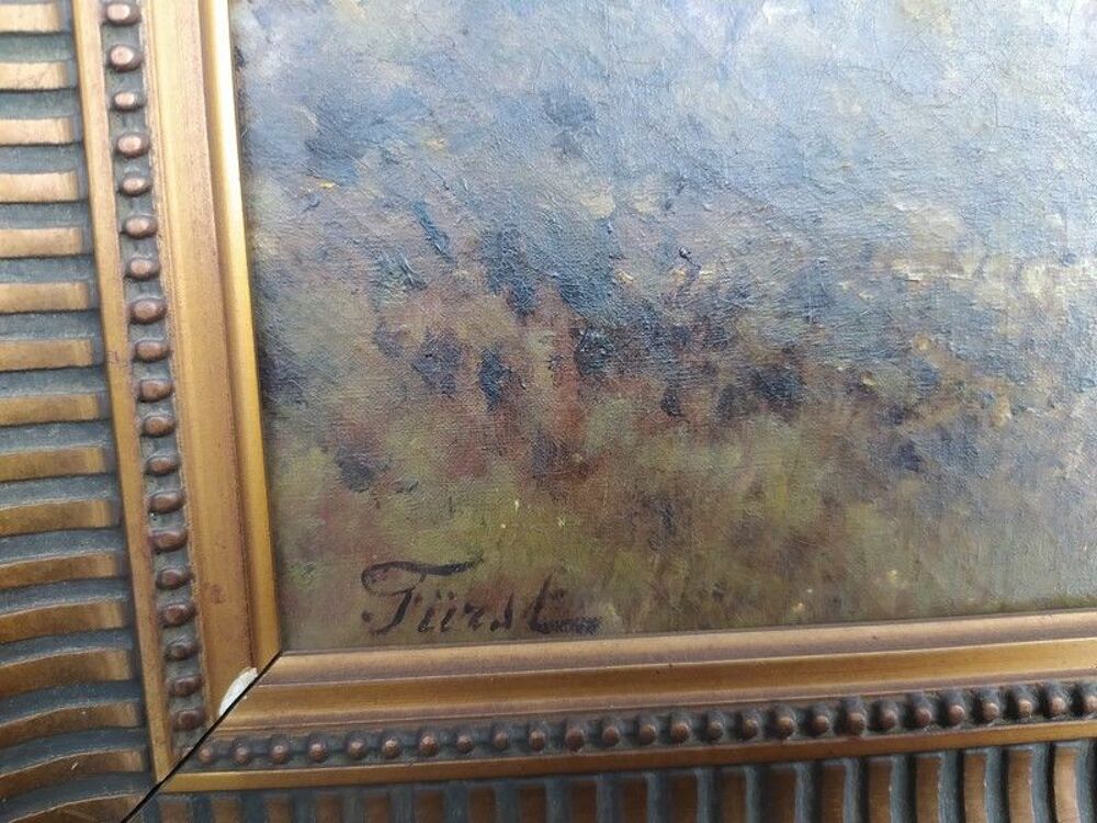 Tableau &Eacute;cole de Barbizon Paysage Lacustre sign&eacute; Furst Décoration