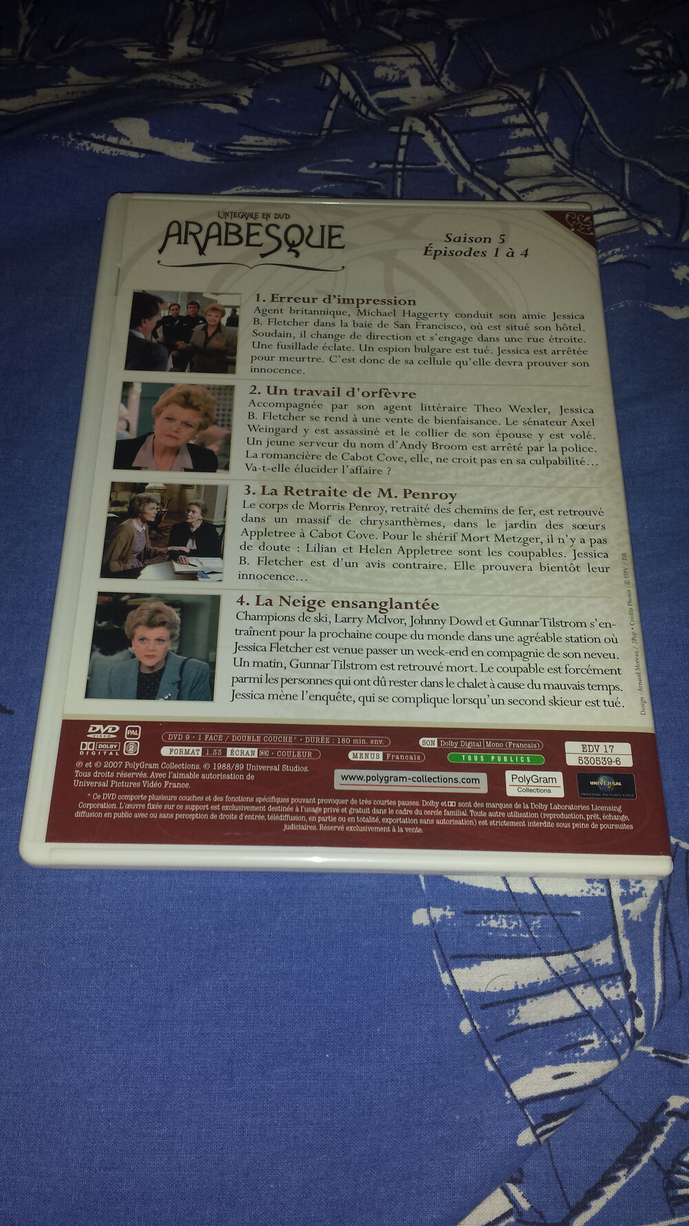 DVD ARABESQUE SAISON 5 EPISODES 1 A 4
DVD et blu-ray
